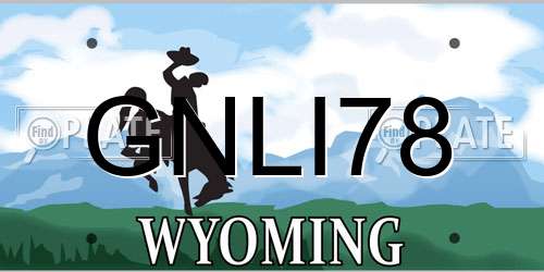 GNLI78 Wyoming License Plate