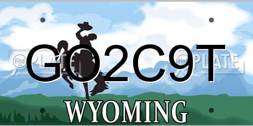 GO2C9T Wyoming License Plate