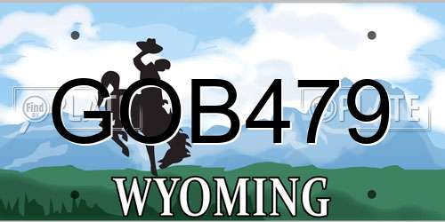 GOB479 Wyoming License Plate