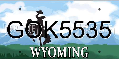 GOK5535 Wyoming License Plate