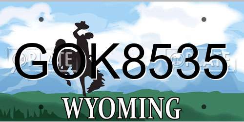 GOK8535 Wyoming License Plate