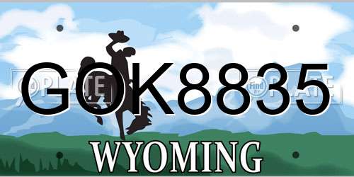 GOK8835 Wyoming License Plate