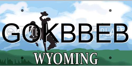 GOKBBEB Wyoming License Plate