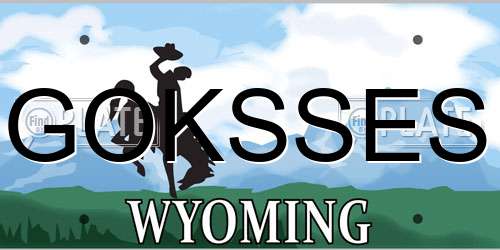 GOKSSES Wyoming License Plate