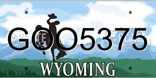 GOO5375 Wyoming License Plate