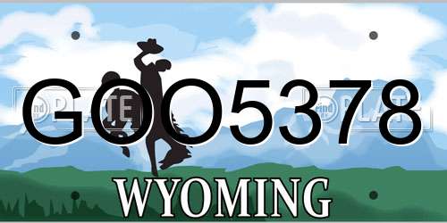 GOO5378 Wyoming License Plate