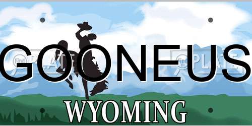 GOONEUS Wyoming License Plate