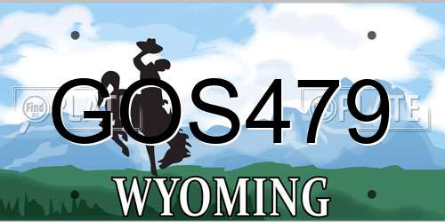 GOS479 Wyoming License Plate