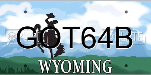 GOT64B Wyoming License Plate