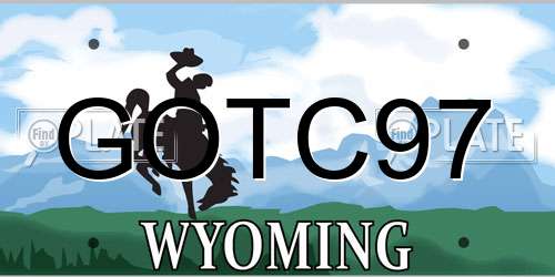 GOTC97 Wyoming License Plate