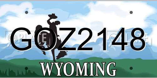 GOZ2148 Wyoming License Plate