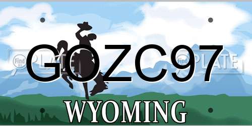 GOZC97 Wyoming License Plate