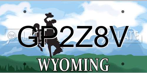 GP2Z8V Wyoming License Plate