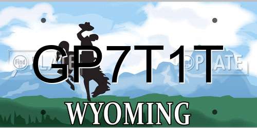 GP7T1T Wyoming License Plate