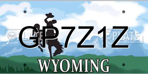 GP7Z1Z Wyoming License Plate