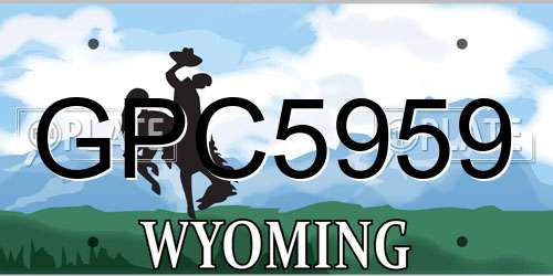 GPC5959 Wyoming License Plate