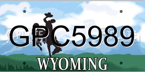 GPC5989 Wyoming License Plate