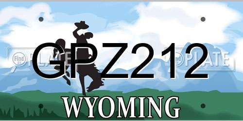 GPZ212 Wyoming License Plate
