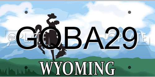 GQBA29 Wyoming License Plate