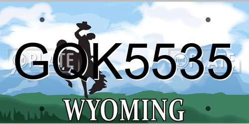GQK5535 Wyoming License Plate
