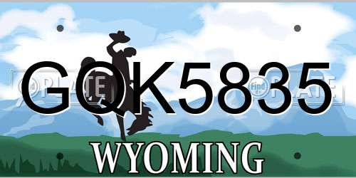 GQK5835 Wyoming License Plate