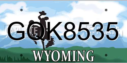 GQK8535 Wyoming License Plate