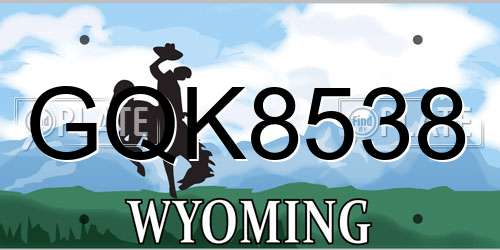 GQK8538 Wyoming License Plate