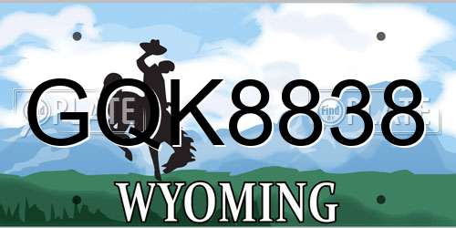 GQK8838 Wyoming License Plate