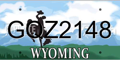 GQZ2148 Wyoming License Plate