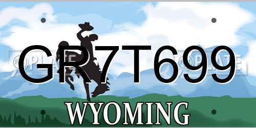 GR7T699 Wyoming License Plate