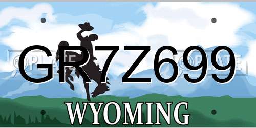 GR7Z699 Wyoming License Plate