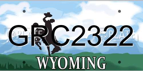 GRC2322 Wyoming License Plate