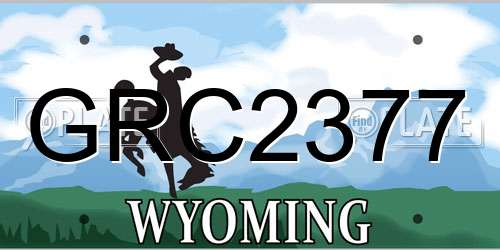 GRC2377 Wyoming License Plate