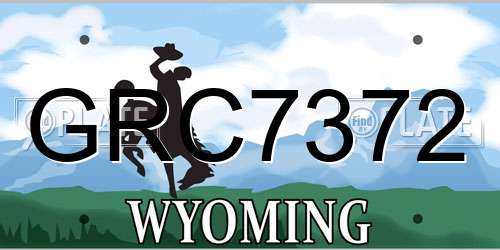 GRC7372 Wyoming License Plate