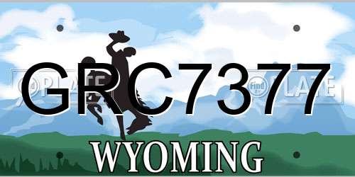 GRC7377 Wyoming License Plate