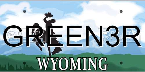 GREEN3R Wyoming License Plate