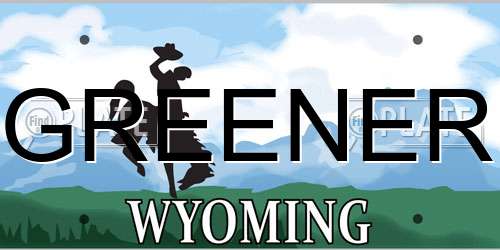 GREENER Wyoming License Plate