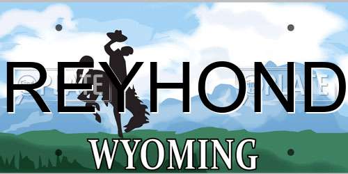 GREYHONDA Wyoming License Plate