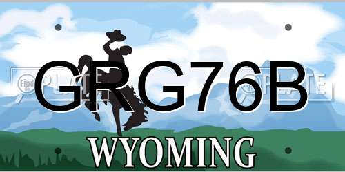 GRG76B Wyoming License Plate
