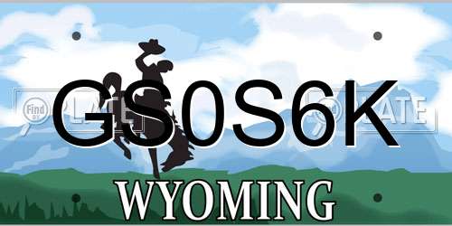 GS0S6K Wyoming License Plate