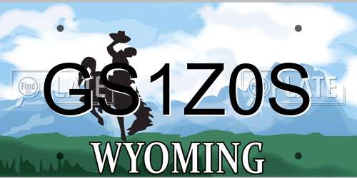 GS1Z0S Wyoming License Plate