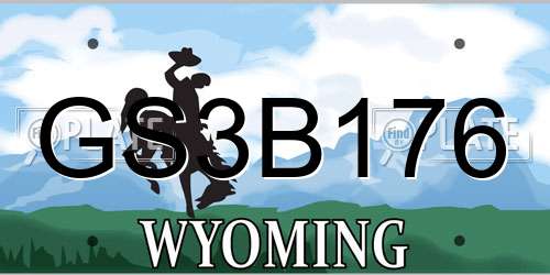 GS3B176 Wyoming License Plate