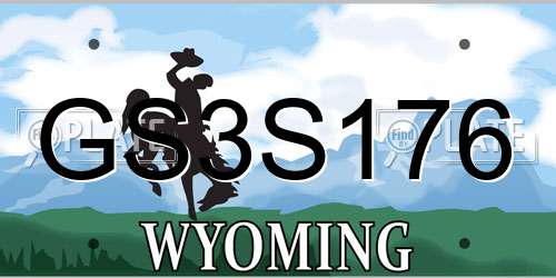 GS3S176 Wyoming License Plate