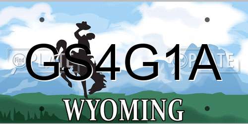 GS4G1A Wyoming License Plate