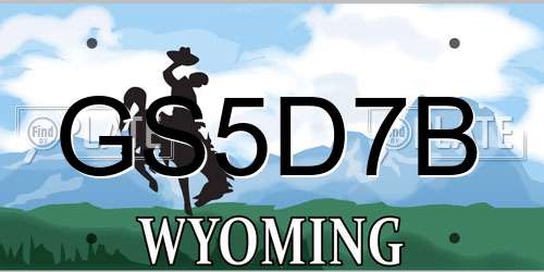 GS5D7B Wyoming License Plate