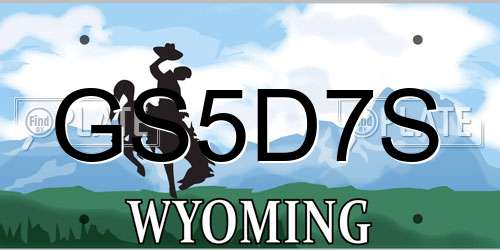 GS5D7S Wyoming License Plate