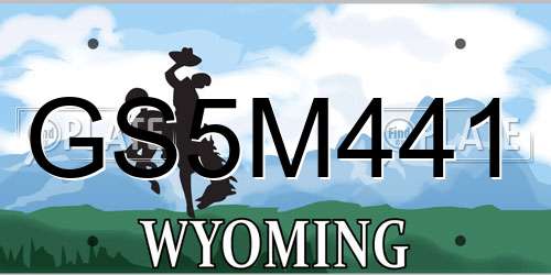 GS5M441 Wyoming License Plate