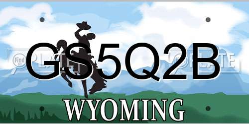 GS5Q2B Wyoming License Plate
