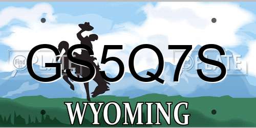 GS5Q7S Wyoming License Plate