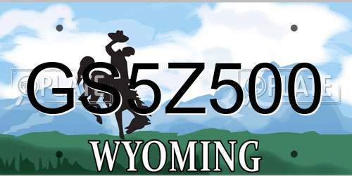 GS5Z500 Wyoming License Plate